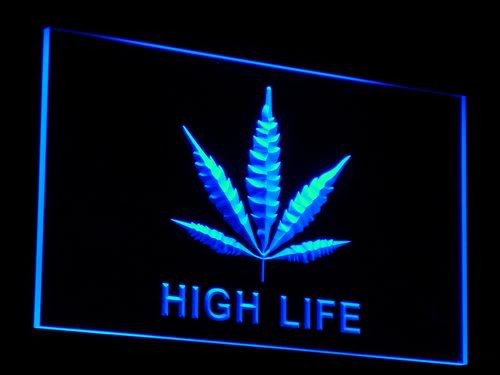 Marijuana Hemp Leaf High Life Neon Light Sign
